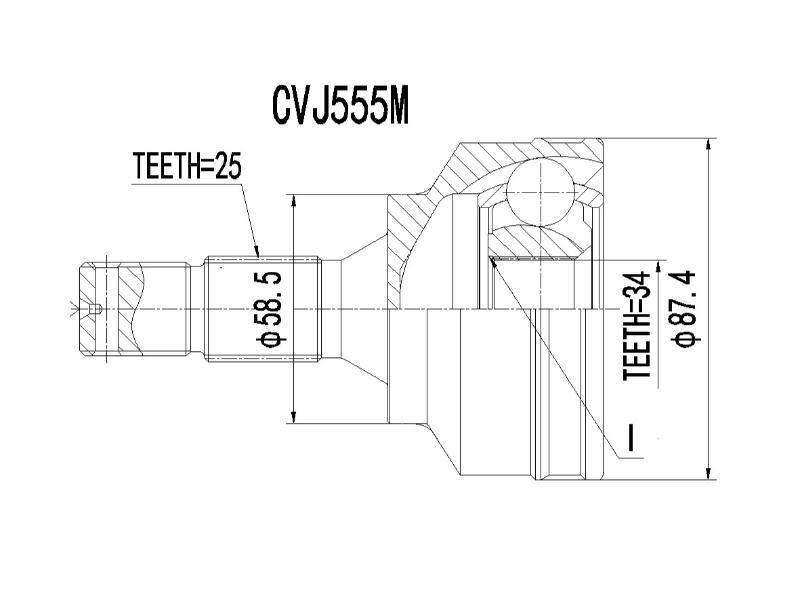 Outer Cv Joint Citroen 206,406 1.6,2.0,2.0HDI - Cvj555M