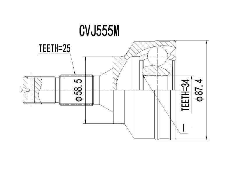 Outer Cv Joint Citroen 206,406 1.6,2.0,2.0HDI - Cvj555M