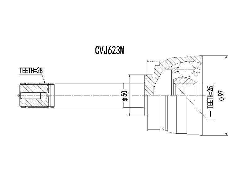 Outer Cv Joint Nissan Hardbody 2400i,NP300 Cvj623M