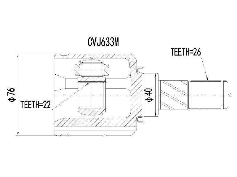 Inner Cv Joint Nissan NP200 1.6i,1.5DC Cvj633M