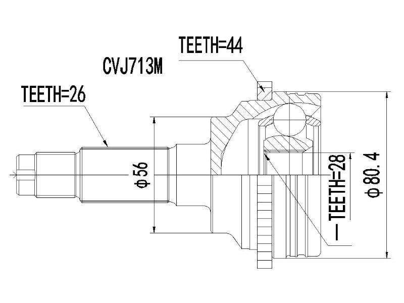 Outer Cv Joint Mazda Etude Cvj713M