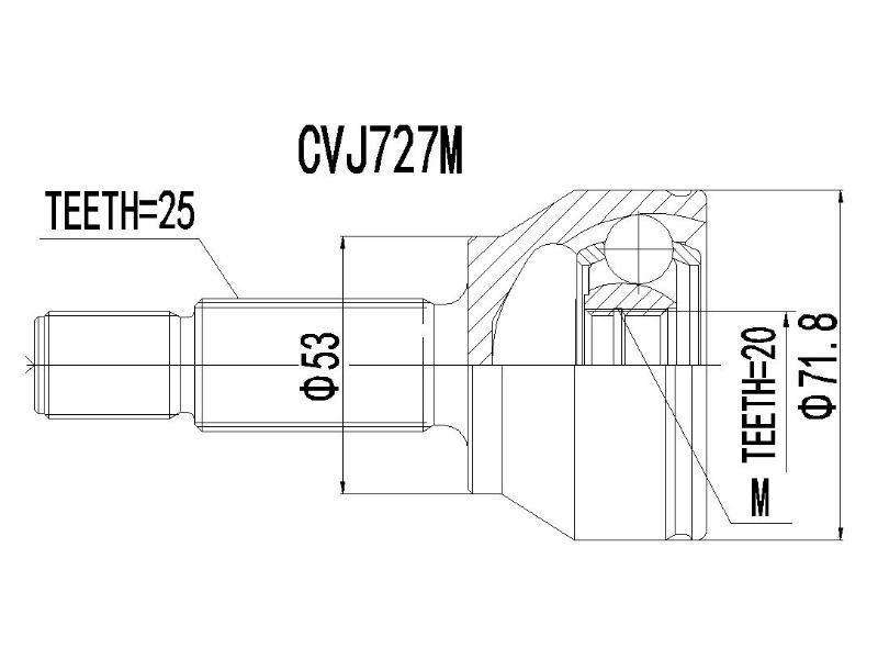 Outer Cv Joint Ford Fiesta,Figo,Ikon- Cvj727M