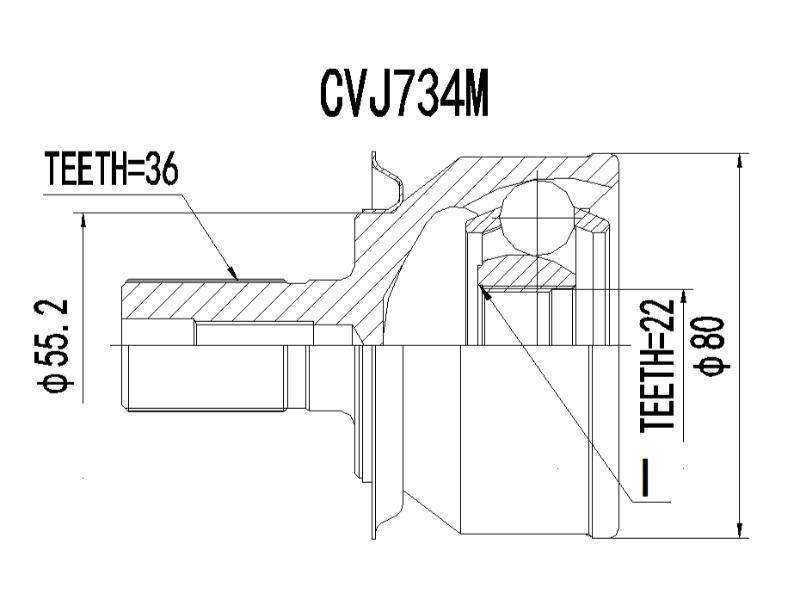 Outer CV Joint Ford Focus / Mazda 3(BK) - Cvj734M