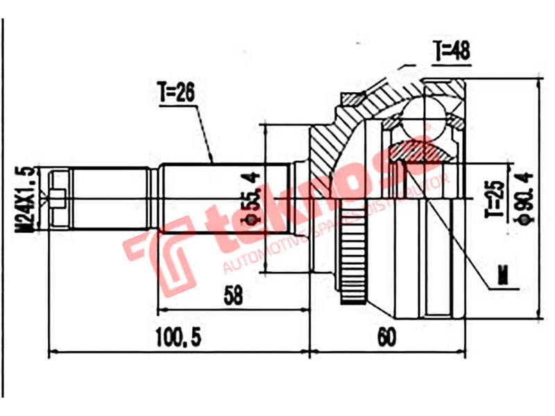 Outer Cv Joint Chery Tiggo 2006-S 2.0 Vvt Sqr484F Ct3002A