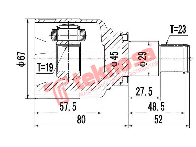 Inner Cv Joint Daihatsu Charade 1.0 1983-1987 1.0Dvvt 2007-2014 Da4001