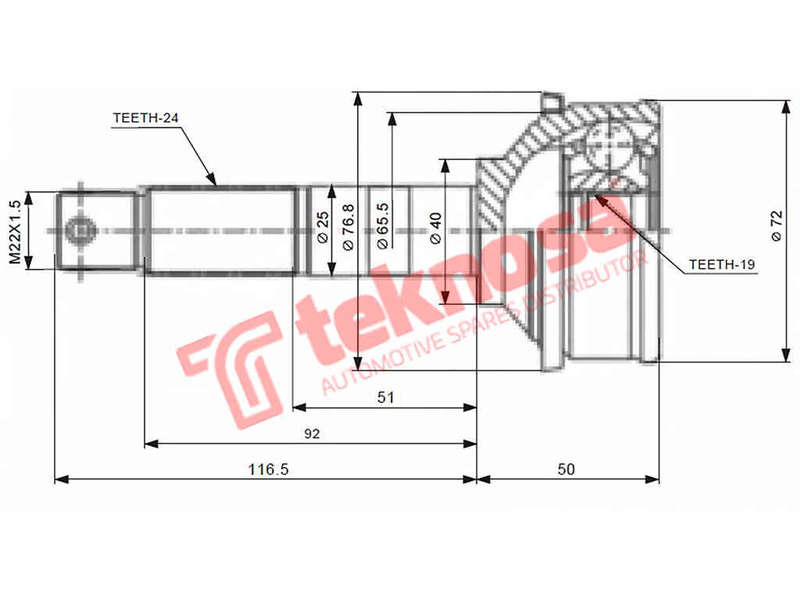 Outer Cv Joint Daihatsu Charade Cx,Charade Turbo Cb12 Cb60 1983-1985 Da5920