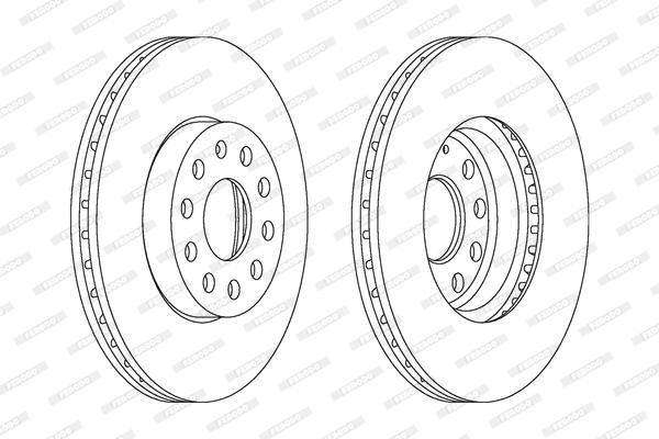 Brake Disc Audi A3 2005 Vw Eos Golf 5 Golf 6 Golf 7 Jetta 5 Vented Front (Ddf1218X) Ferodo (SINGLE)
