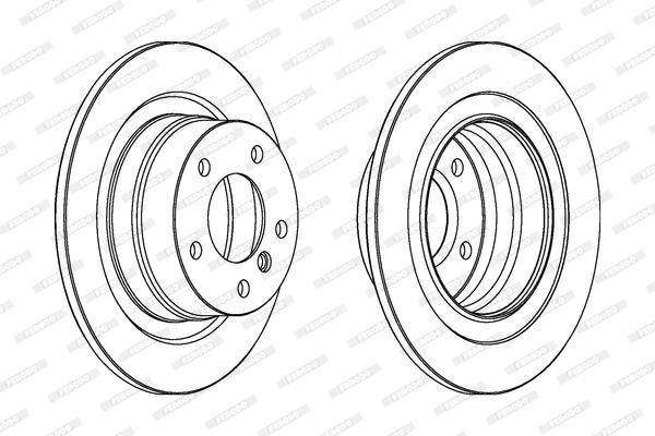 Brake Disc Bmw 1 Series E81 E87 2005 320I E90 2005 Solid (Ddf1230X) Ferodo (SINGLE)