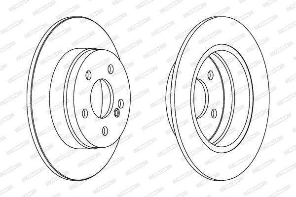Brake Disc Mercedes C Class W204 2007 Rear (Ddf1689X) Ferodo (SINGLE)