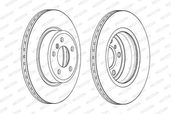 Brake Disc Bmw 520D 520I 523I F10 F11 F18 2010 Front Vented (Ddf2039C) Ferodo (PAIR)