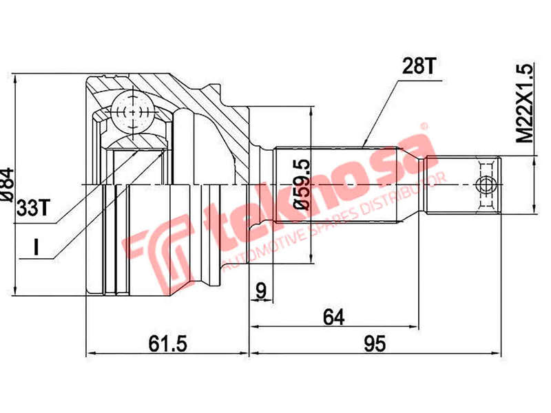 Outer Cv Joint Dodge Caliber 1.8Sxt 2.0Crd Sxt 2.4Rt Jeep Compass 2.0, 2.0Crd Patriot Mistubishi ...