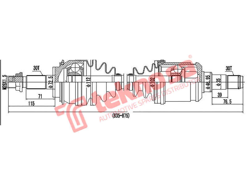 Ddriveshaft Toyota Hilux D4D Toyota Hilux Mk Vii 2005-2014 D4D 2.5D 3.0D Dto600