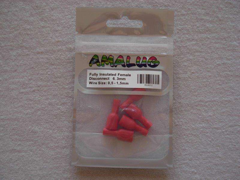 Red Female Pack 5 Terminal  (EL0032)