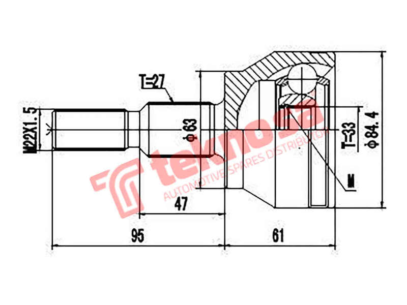 Outer Cv Joint Ford Focus Mk3 1.0 Ecoboost Torneo 1.0 Eb 1.6 Fd3011