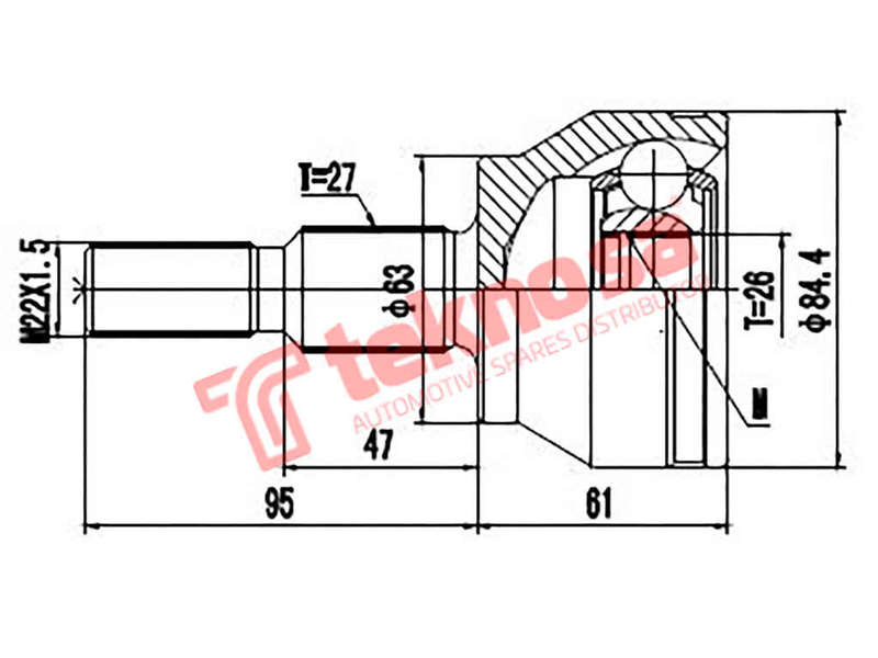 Outer Cv Joint Ford Focus 3 1.6Tdci For Tourneo Connect 2011- Fd3012