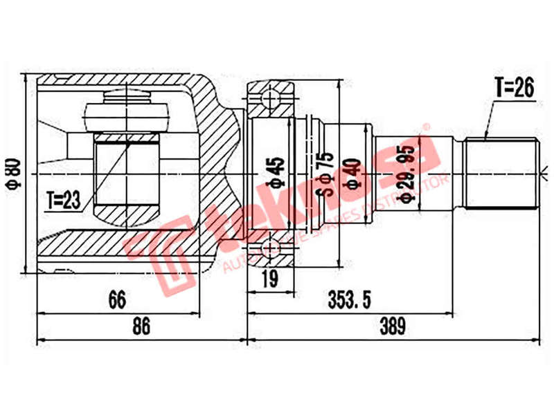 Inner CV Joint Right Ford Focus MK1 1.6I 2000- 1.8TDi 1998- FD8627