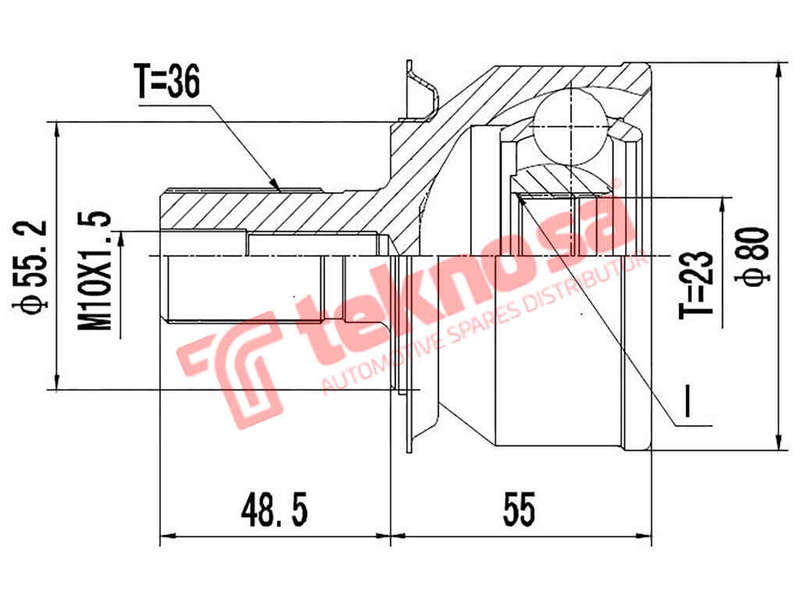 Outer Cv Joint Ford Focus 2 1.6Si 1.8I 2.0 2.0Tdci Fdn051