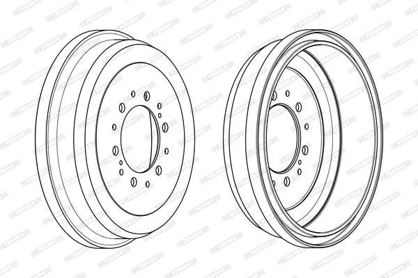 Brake Drum Rear Toyota Prado/Hilux/Dyna/Land Cruiser 4Y,1Kzte Single (Ferodo Fdr329091)