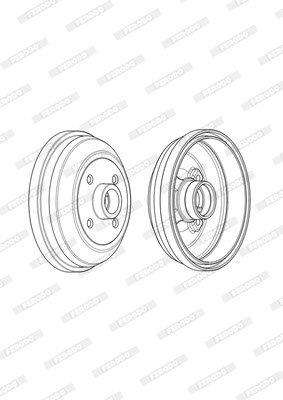 Brake Drum Rear Opel Corsa 1.3/ 1.4,1.7Dti Single (Ferodo Fdr329206)