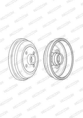 Brake Drum Rear Opel Corsa 1.3/ 1.4,1.7Dti Single (Ferodo Fdr329206)
