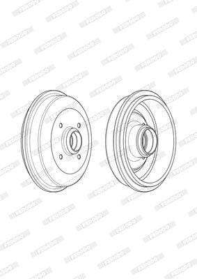 Brake Drum Rear Ford Bantam Fwd Single (Ferodo Fdr329748)