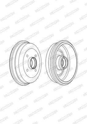 Brake Drum Rear Ford Bantam 1.3 Single (Ferodo Fdr329751)