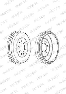 Brake Drum Rear Ford Ranger 2.5Td 4X4 Wl-T Mazda Drifter Wle7 Single (Ferodo Fdr329768)