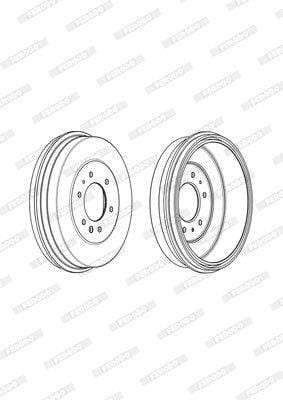Brake Drum Rear Ford Ranger 2.5Td 4X4 Wl-T Mazda Drifter Wle7 Single (Ferodo Fdr329768)