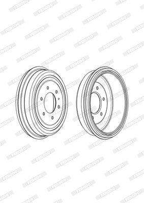 Brake Drum Rear Ford Ranger Series 1.8,2.2 F859,F2D6 Single (Ferodo Fdr329770)