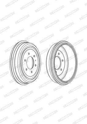 Brake Drum Rear Ford Ranger Series 1.8,2.2 F859,F2D6 Single (Ferodo Fdr329770)
