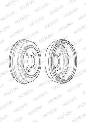 Brake Drum Rear Hyundai Getz 1.3,1.4,1.6 G4Ee,G4Ed Single (Ferodo Fdr329776)