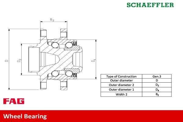 Wheel Bearing Front (713 6493 80) (Fag) (For 1 Wheel only)