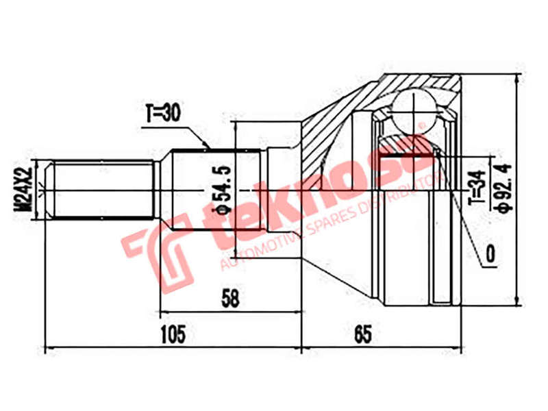 Outer Cv Joint Chevrolet Captiva 2.0D 2.4 3.2 V6 2006- Gm3006