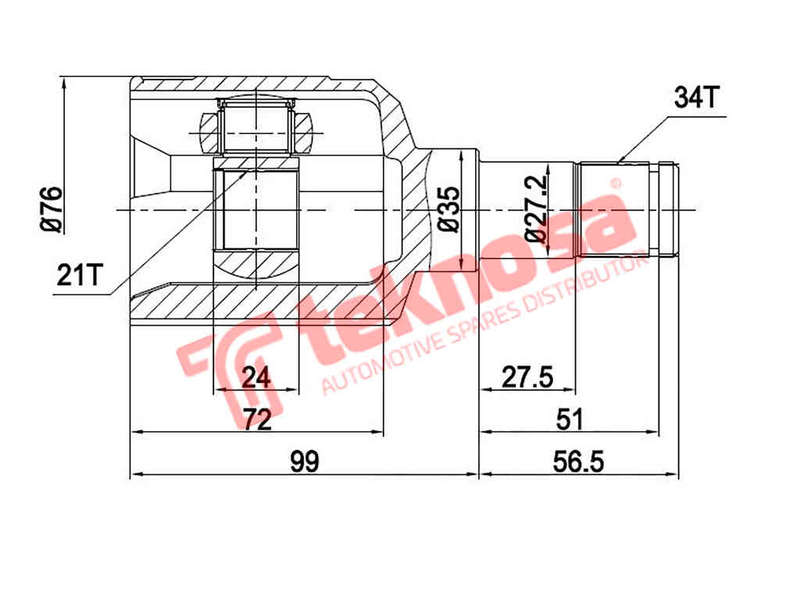 Inner Cv Joint Chev Aveo 1.6 2011- Sonic 1.4 2011- Gm8008