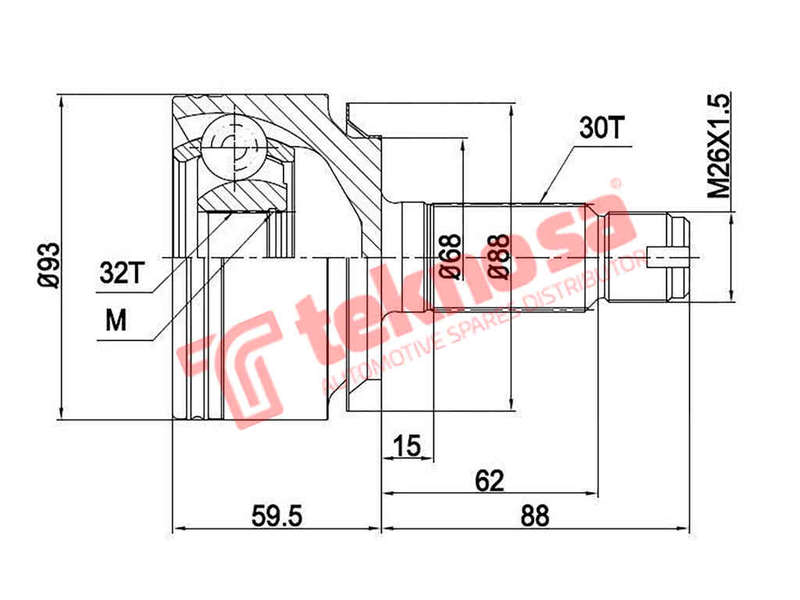Outer Cv Joint Honda Accord Mk Viii HO3005
