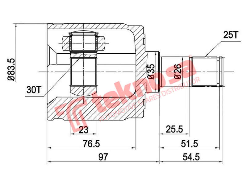 Inner Cv Joint Honda Ballade 1.5 1.5 V-Tec 1.6 Cr-X 1.6 Ho6418