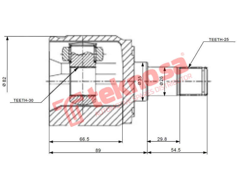 Inner Cv Joint Honda Ballade 1300 1.5Cvcc 1.5 Eu4 Ew2 D15B2 1979-1995 Ho6423