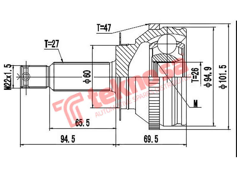 Outer Cv Joint Hyundai Trajet 2.0Crdi 2.7I V6 D4Ea G6Ba 2001-2008 Hy3010A