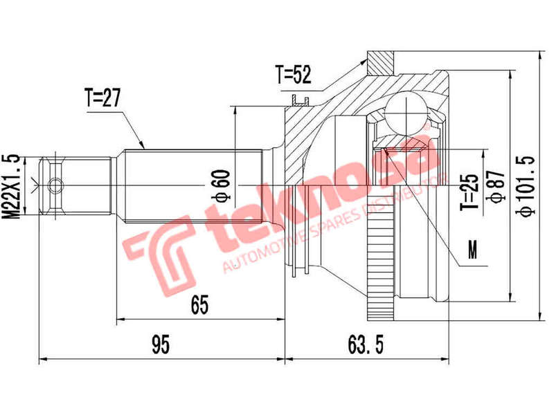 Outer Cv Joint Hyundai Santa Fe 2.7I V6 Trajet 2.7I V6 G6Ba 2001-2008 Hy5714