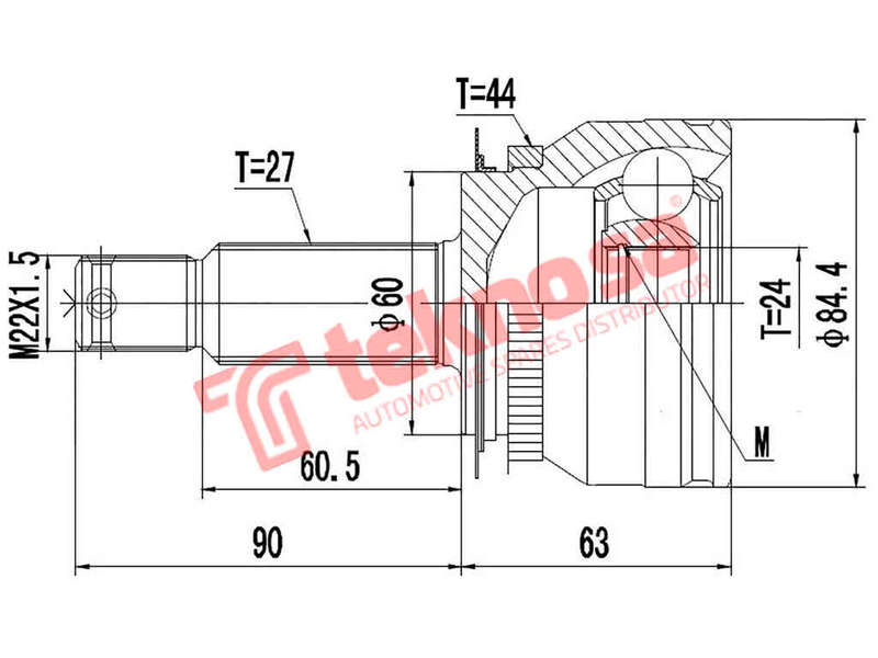 Outer Cv Joint Kia Cerato Mk1 2.0Crdi D4Ea 2004-2009 Hy7010A