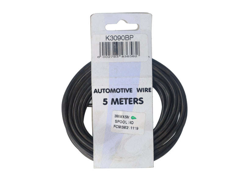 Electric Cable 3.00mm Black (5M)