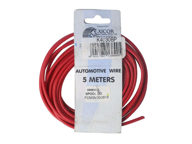 Electric Cable 4.00mm Red (5M)