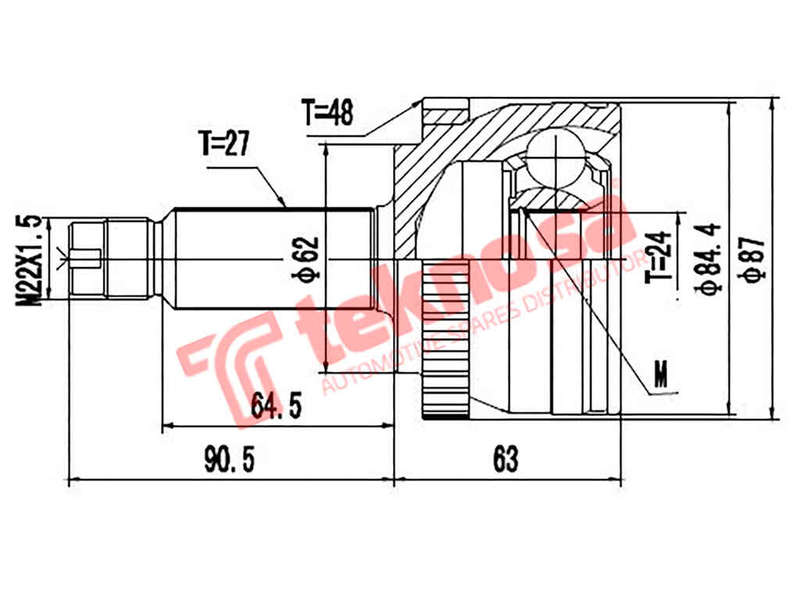 Outer Cv Joint Hyundai Ix35 2.0 4X2 G4Kd Tucson 2.0 G45Gc 2.7 V6 Kia Sportage Mk2 Mk3 2.0 2.7 V6 ...
