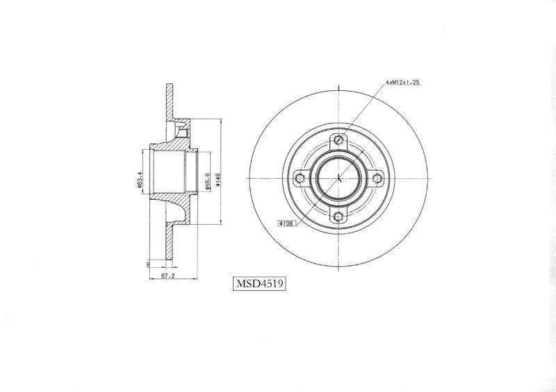 Brake Disc Solid Rr Motopart (Msd4519)