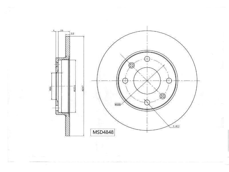 Brake Disc Peugeot Motopart (Msd4848)