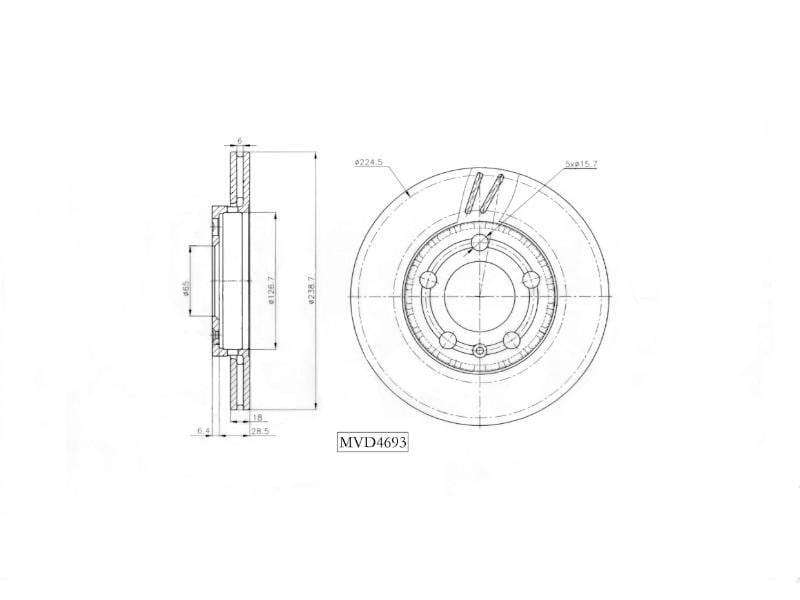 Brake Disc Dr6693 Motopart (Mvd4693)