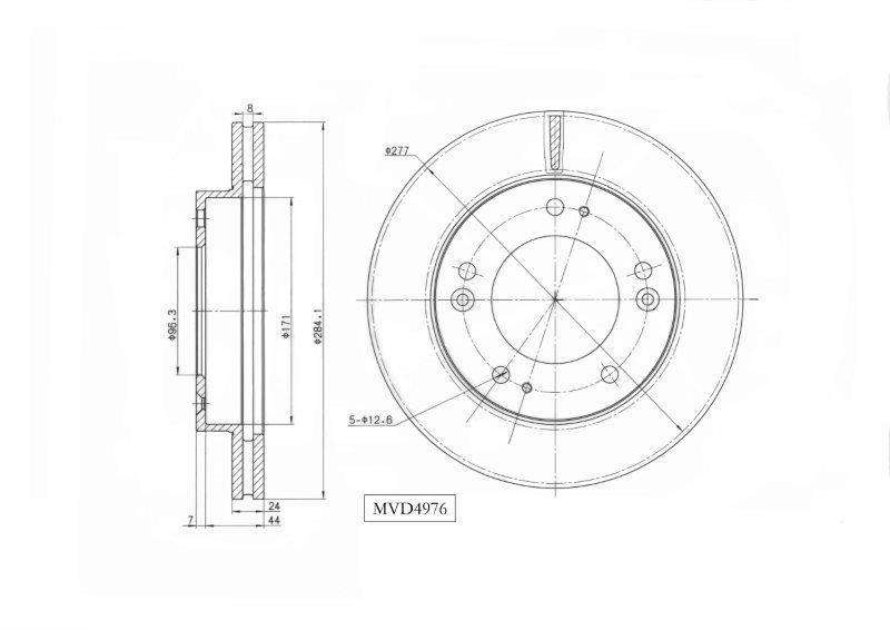 Brake Disc Dr6976 Motopart (Mvd4976)