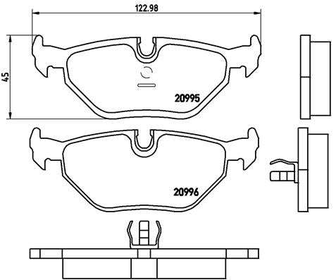 Brembo Brake Pads Rear Bmw 3/5/7Series ( Set Lh&Rh) (P06011)