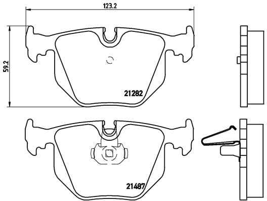 Brembo Brake Pads Rear Bmw 3 E46 ( Set Lh&Rh) (P06020)