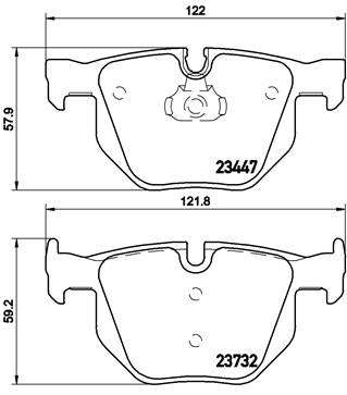 Brembo Brake Pads Rear Bmw X5 3.0Si E70 ( Set Lh&Rh) (P06056)